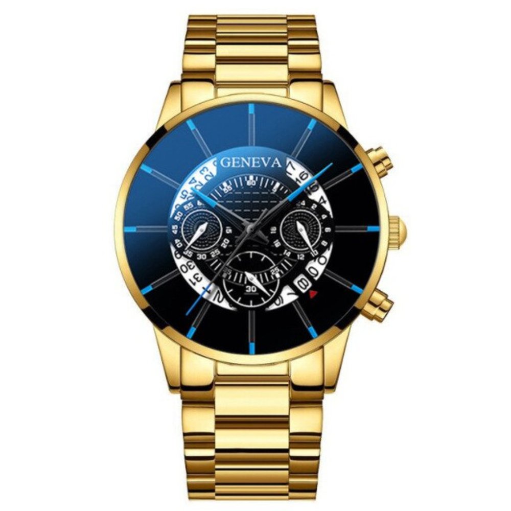 Stainless Steel Geneva Luxury Calendar Watch NWT